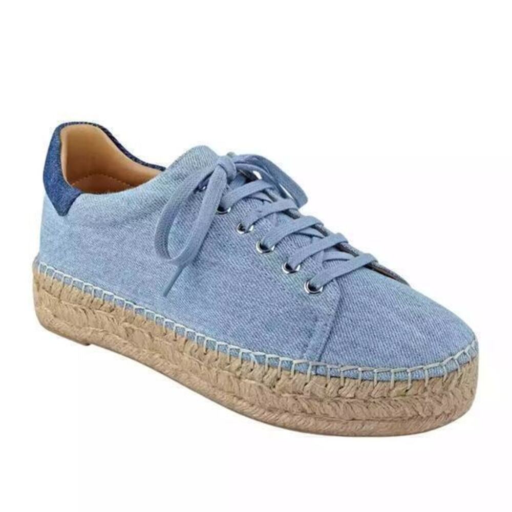 Marc Fisher Mandia 2 Denim Espadrille Sneakers Size 6